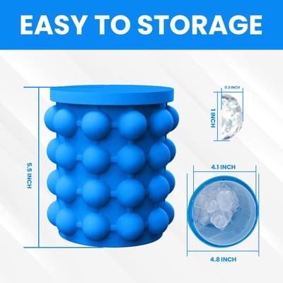 💥Large 2 in 1 Silicone Ice Bucket and Ice Mold with Lid ✨