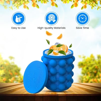 💥Large 2 in 1 Silicone Ice Bucket and Ice Mold with Lid ✨