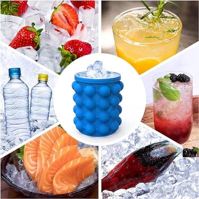 💥Large 2 in 1 Silicone Ice Bucket and Ice Mold with Lid ✨